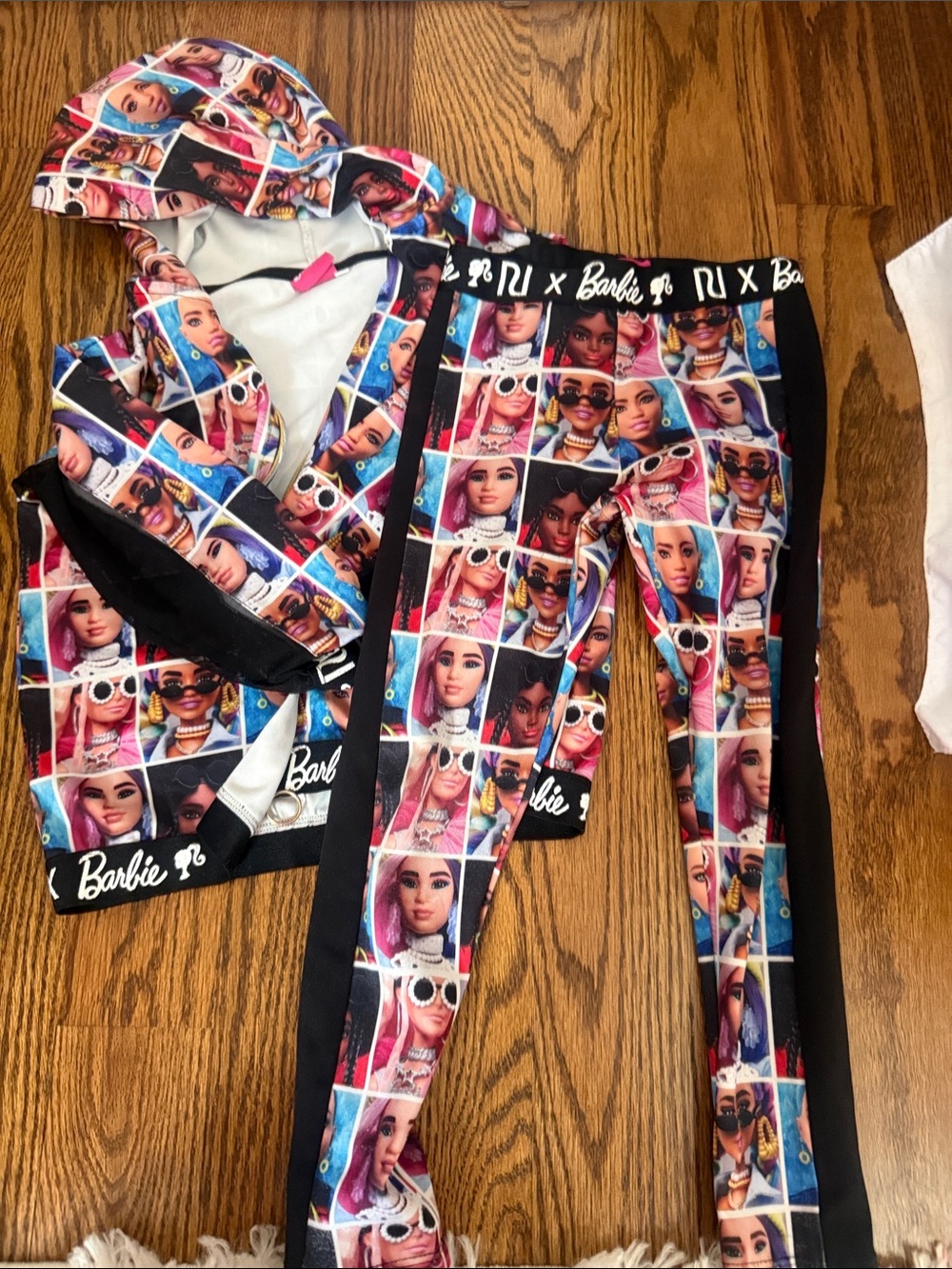 Barbie Multicolor Portrait Print Hoodie & Leggings Set